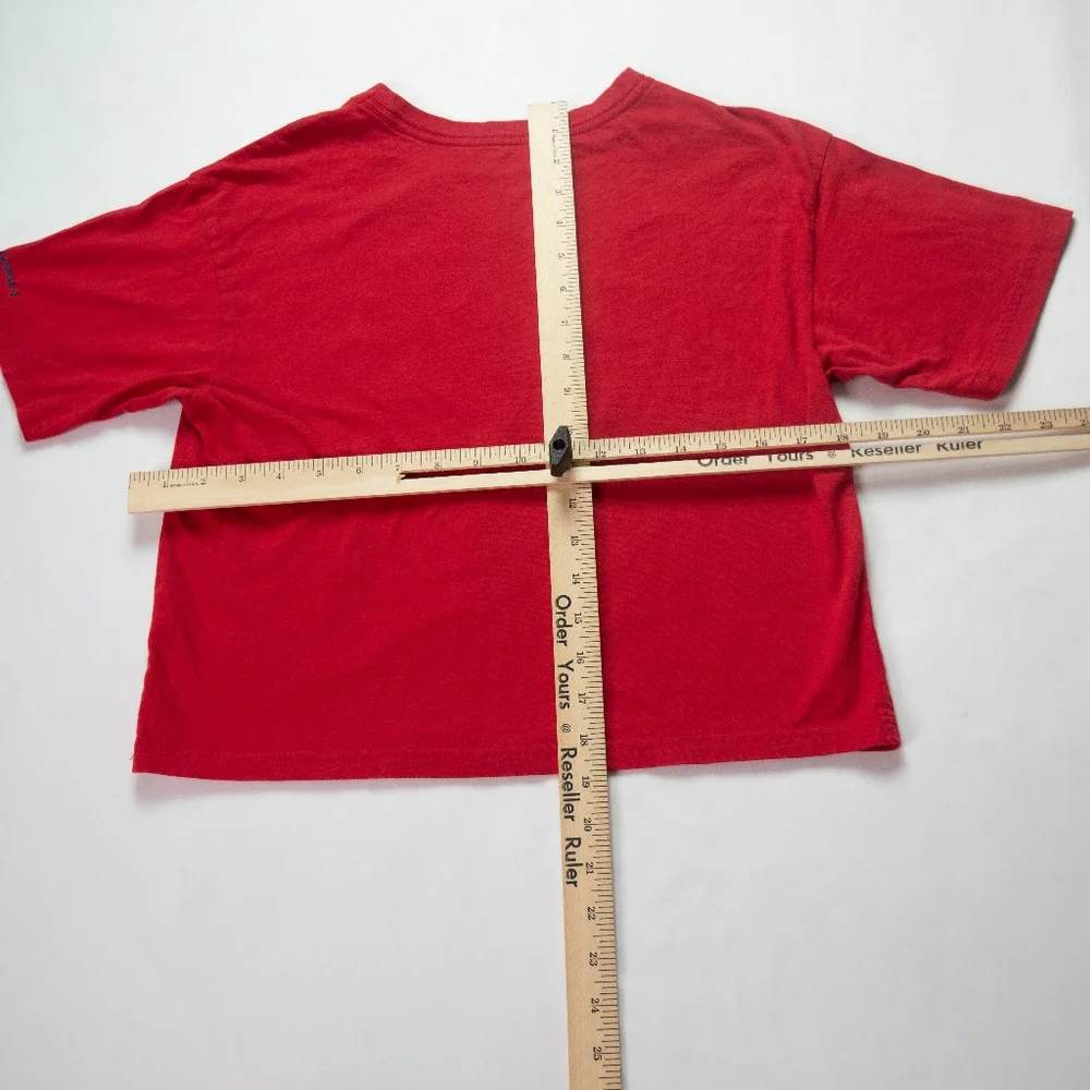 Converse Girls L 12/13 Red American Flag Heart Graphic T-Shirt Cotton
